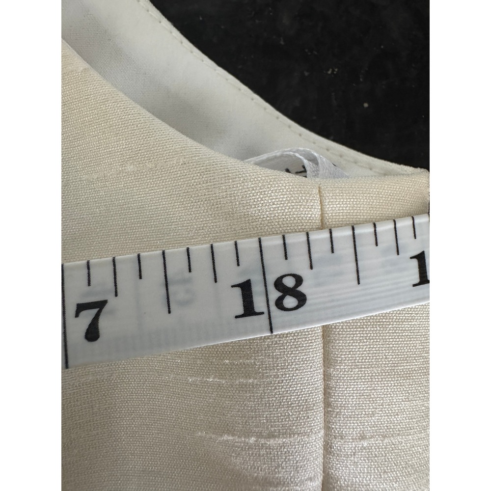 Alfred Sung Formal Evening Gown Champagne Silk Blend Bow Back Fishtail Size 10 - Picture 7 of 8